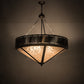 Meyda Lighting Craftsman 36" 6-Light Steel Prime Inverted Pendant Light With Silver Mica Shade Glass