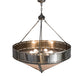 Meyda Lighting Craftsman 36" 6-Light Steel Prime Inverted Pendant Light With Silver Mica Shade Glass