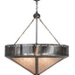 Meyda Lighting Craftsman 36" 6-Light Steel Prime Inverted Pendant Light With Silver Mica Shade Glass
