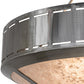 Meyda Lighting Craftsman 36" 6-Light Steel Prime Inverted Pendant Light With Silver Mica Shade Glass
