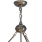 Meyda Lighting Craftsman 36" 6-Light Steel Prime Inverted Pendant Light With Silver Mica Shade Glass