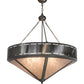 Meyda Lighting Craftsman 36" 6-Light Steel Prime Inverted Pendant Light With Silver Mica Shade Glass