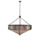 Meyda Lighting Craftsman 42" 6-Light Mahogany Bronze Prime Inverted Pendant Light With Silver Mica Shade Glass