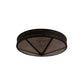 Meyda Lighting Craftsman 42" 6-Light Oil Rubbed Bronze Prime Flush Mount Light With Silver Shade Glass