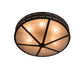 Meyda Lighting Craftsman 42" 6-Light Oil Rubbed Bronze Prime Flush Mount Light With Silver Shade Glass