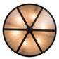 Meyda Lighting Craftsman 42" 6-Light Oil Rubbed Bronze Prime Flush Mount Light With Silver Shade Glass