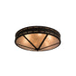 Meyda Lighting Craftsman 42" 6-Light Oil Rubbed Bronze Prime Flush Mount Light With Silver Shade Glass