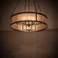 Meyda Lighting Craftsman 42" 8-Light Timeless Bronze Jaula Chandelier With Silver Mica Shade Glass