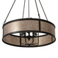 Meyda Lighting Craftsman 42" 8-Light Timeless Bronze Jaula Chandelier With Silver Mica Shade Glass