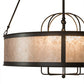 Meyda Lighting Craftsman 42" 8-Light Timeless Bronze Jaula Chandelier With Silver Mica Shade Glass