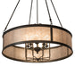 Meyda Lighting Craftsman 42" 8-Light Timeless Bronze Jaula Chandelier With Silver Mica Shade Glass