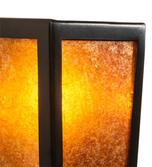 Meyda Lighting Craftsman 5" 2-Light Timeless Bronze Prime Wall Sconce With Amber Mica Shade Glass