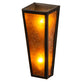 Meyda Lighting Craftsman 5" 2-Light Timeless Bronze Prime Wall Sconce With Amber Mica Shade Glass