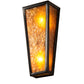 Meyda Lighting Craftsman 5" 2-Light Timeless Bronze Prime Wall Sconce With Amber Mica Shade Glass