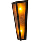 Meyda Lighting Craftsman 5" 2-Light Timeless Bronze Prime Wall Sconce With Amber Mica Shade Glass