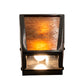 Meyda Lighting Craftsman 5" 2-Light Timeless Bronze Prime Wall Sconce With Amber Mica Shade Glass