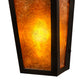 Meyda Lighting Craftsman 5" 2-Light Timeless Bronze Prime Wall Sconce With Amber Mica Shade Glass