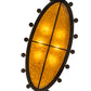 Meyda Lighting Craftsman Avalon 68" 20-Light Textured Black Island Chandelier With Frosted Seeded & Amber Mica Shade Glass