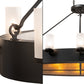 Meyda Lighting Craftsman Avalon 68" 20-Light Textured Black Island Chandelier With Frosted Seeded & Amber Mica Shade Glass