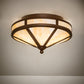 Meyda Lighting Craftsman Prime 16" 2-Light Cafe Noir Flush Mount Light With Beige Art Shade Glass
