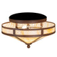 Meyda Lighting Craftsman Prime 16" 2-Light Cafe Noir Flush Mount Light With Beige Art Shade Glass