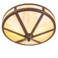 Meyda Lighting Craftsman Prime 16" 2-Light Cafe Noir Flush Mount Light With Beige Art Shade Glass