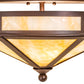 Meyda Lighting Craftsman Prime 16" 2-Light Cafe Noir Flush Mount Light With Beige Art Shade Glass