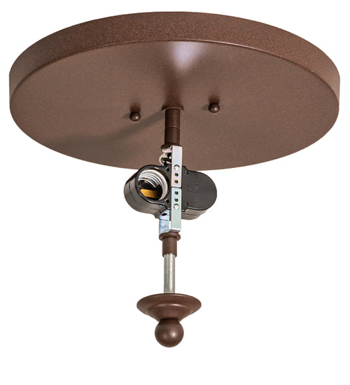 Meyda Lighting Craftsman Prime 16" 2-Light Cafe Noir Flush Mount Light With Beige Art Shade Glass