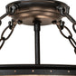 Meyda Lighting Craftsman Prime 23" 4-Light Textured Black Semi-flush Mount Light With Silver Mica Shade Glass