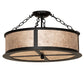 Meyda Lighting Craftsman Prime 23" 4-Light Textured Black Semi-flush Mount Light With Silver Mica Shade Glass