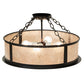 Meyda Lighting Craftsman Prime 23" 4-Light Textured Black Semi-flush Mount Light With Silver Mica Shade Glass