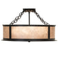 Meyda Lighting Craftsman Prime 23" 4-Light Textured Black Semi-flush Mount Light With Silver Mica Shade Glass