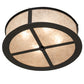 Meyda Lighting Craftsman Prime 23" 4-Light Textured Black Semi-flush Mount Light With Silver Mica Shade Glass