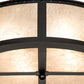 Meyda Lighting Craftsman Prime 23" 4-Light Textured Black Semi-flush Mount Light With Silver Mica Shade Glass