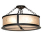 Meyda Lighting Craftsman Prime 23" 4-Light Textured Black Semi-flush Mount Light With Silver Mica Shade Glass