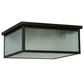 Meyda Lighting Craftsman Signature 23" 2-Light Timeless Bronze Hyde Park Flush Mount Light With Frosted Clear Shade Glass