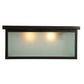 Meyda Lighting Craftsman Signature 23" 2-Light Timeless Bronze Hyde Park Flush Mount Light With Frosted Clear Shade Glass