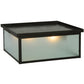 Meyda Lighting Craftsman Signature 23" 2-Light Timeless Bronze Hyde Park Flush Mount Light With Frosted Clear Shade Glass