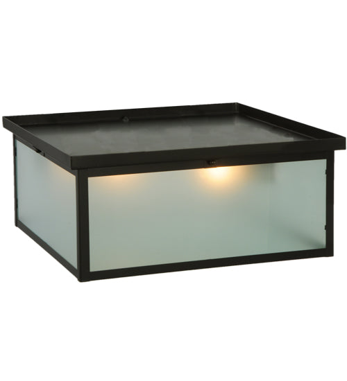 Meyda Lighting Craftsman Signature 23" 2-Light Timeless Bronze Hyde Park Flush Mount Light With Frosted Clear Shade Glass