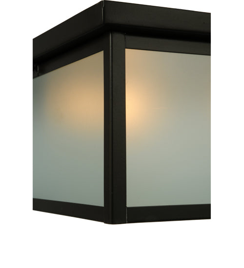 Meyda Lighting Craftsman Signature 23" 2-Light Timeless Bronze Hyde Park Flush Mount Light With Frosted Clear Shade Glass