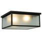 Meyda Lighting Craftsman Signature 23" 2-Light Timeless Bronze Hyde Park Flush Mount Light With Frosted Clear Shade Glass