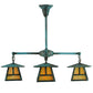 Meyda Lighting Craftsman Signature 32" 4-Light Verdigris Stillwater "T" Mission Chandelier With Iridescent Shade Glass