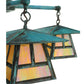 Meyda Lighting Craftsman Signature 32" 4-Light Verdigris Stillwater "T" Mission Chandelier With Iridescent Shade Glass