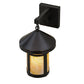 Meyda Lighting Craftsman Signature 8" Craftsman Brown Fulton Hanging Wall Sconce With Beige Art Shade Glass