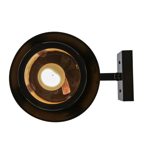Meyda Lighting Craftsman Signature 8" Craftsman Brown Fulton Hanging Wall Sconce With Beige Art Shade Glass