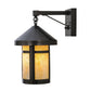 Meyda Lighting Craftsman Signature 8" Craftsman Brown Fulton Hanging Wall Sconce With Beige Art Shade Glass