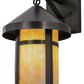 Meyda Lighting Craftsman Signature 8" Craftsman Brown Fulton Hanging Wall Sconce With Beige Art Shade Glass