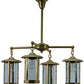Meyda Lighting Craftsman Signature Fulton Prime 30" 4-Light Natural Brass Chandelier With Clear Shade Glass