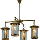Meyda Lighting Craftsman Signature Fulton Prime 30" 4-Light Natural Brass Chandelier With Clear Shade Glass