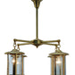 Meyda Lighting Craftsman Signature Fulton Prime 30" 4-Light Natural Brass Chandelier With Clear Shade Glass
